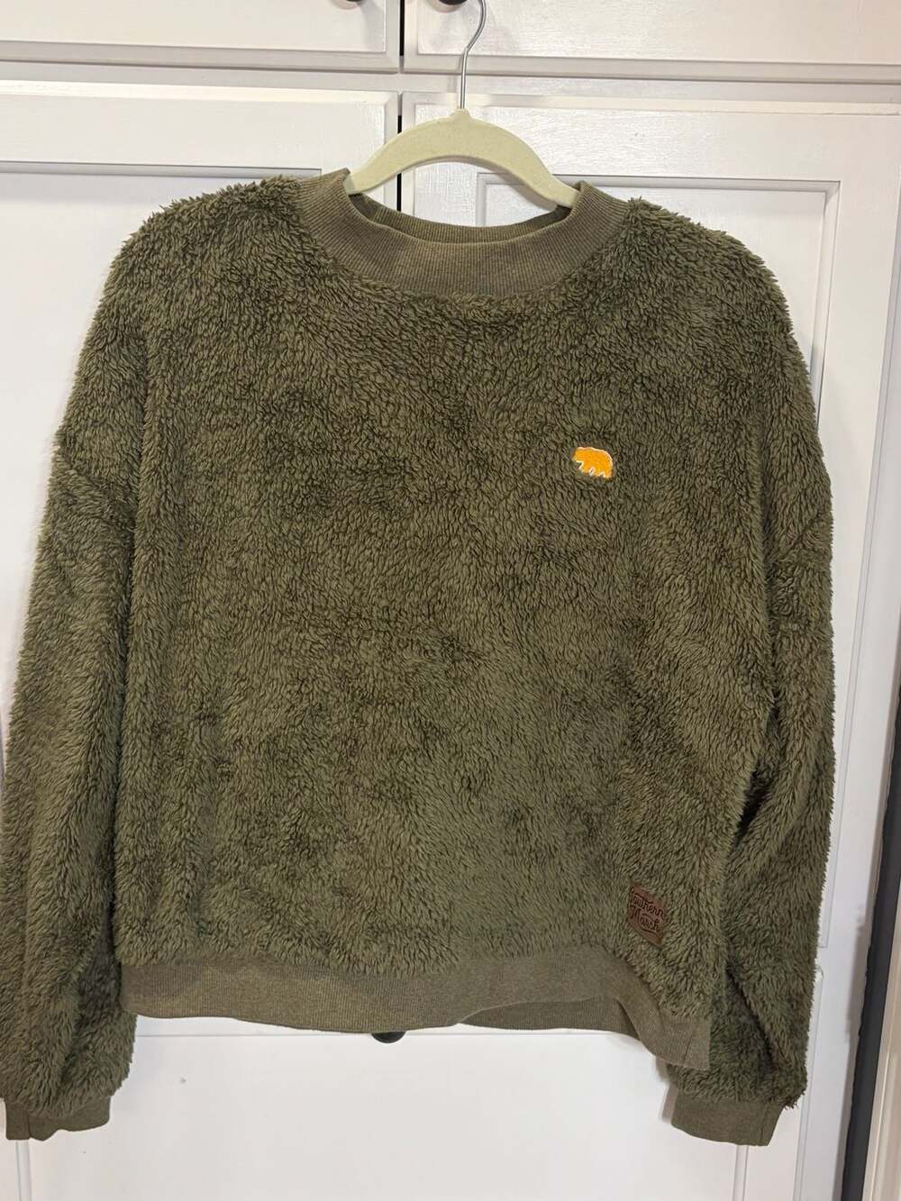 Southern Marsh Sherpa Fleece Pullover Sweatshirt Green Olive Medium